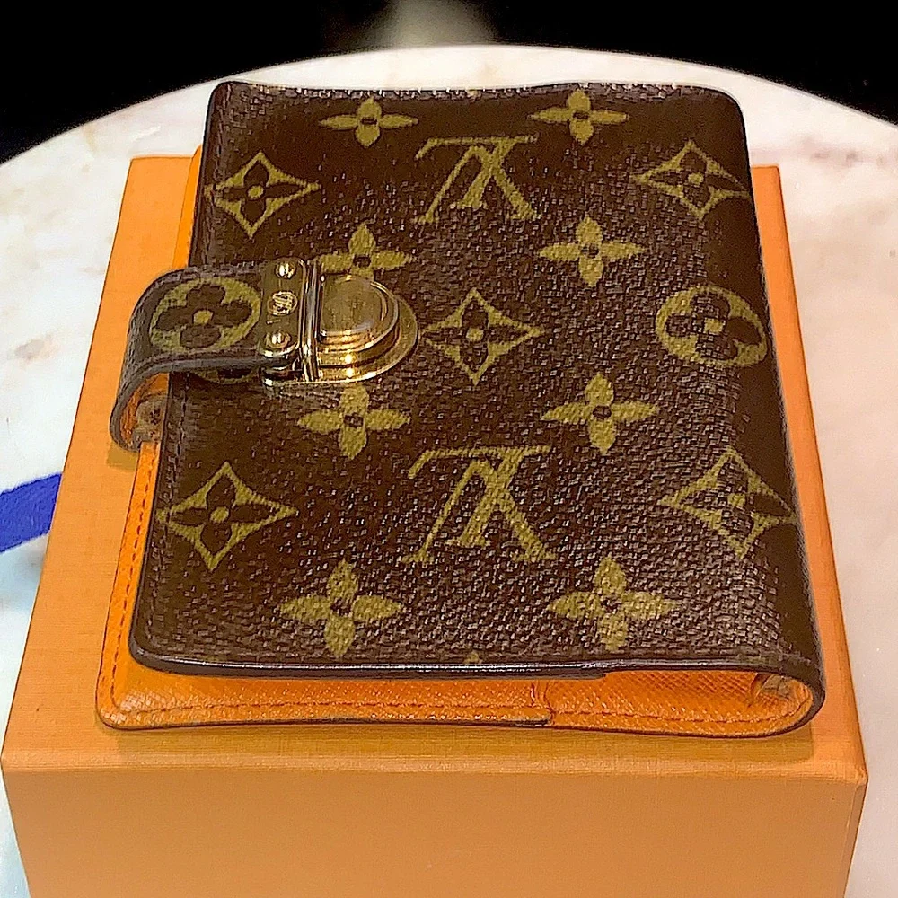 LOUIS VUITTON MONOGRAM AGENDA KOALA PM 2006 PLANNER ORANGE CROSS-GRAIN LEATHER